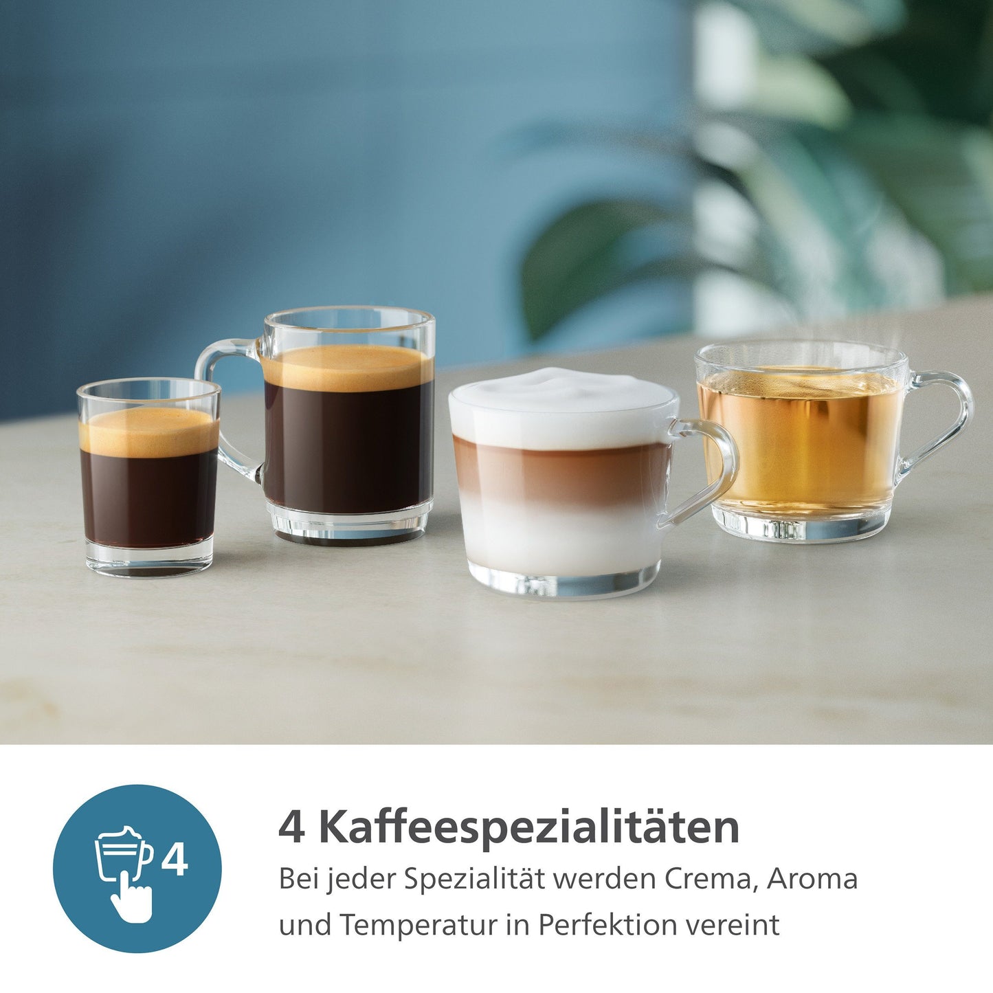 EP2333/40 Kaffeevollautomat 2300 Series 4 Kaffeespezialitäten, mit LatteGo-Milchsystem, Schwarz verchromt