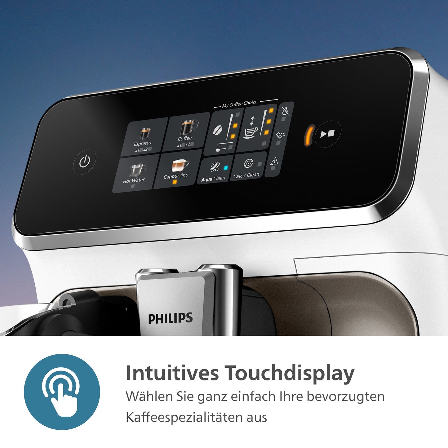 EP2333/40 Kaffeevollautomat 2300 Series 4 Kaffeespezialitäten, mit LatteGo-Milchsystem, Schwarz verchromt